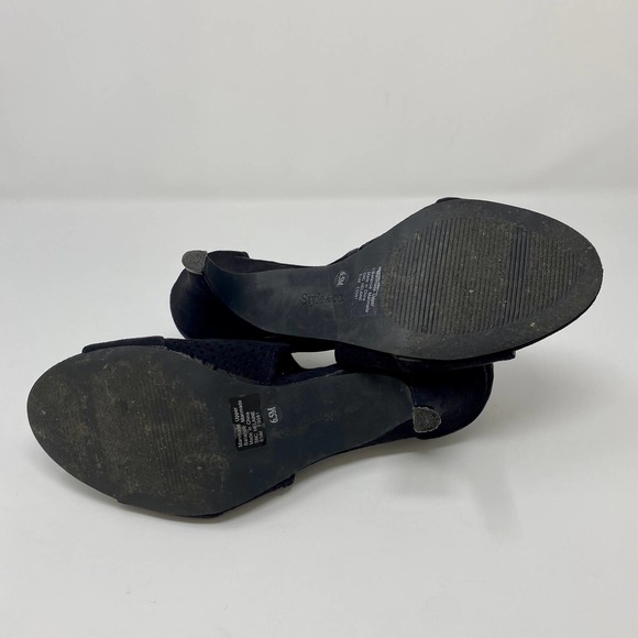 Style & Co Haddie Ankle Shooties Peep Toe Shoes Sandals Heels Black 6.5M - Picture 6 of 7